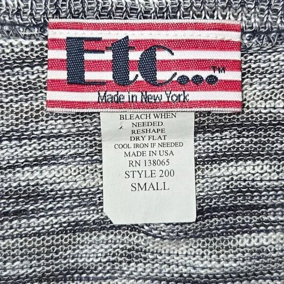 Y2K Vintage Etc... Black White Space Dye Knit Open Front Cropped Cardigan Small - Picture 5 of 6